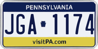 PA license plate JGA1174