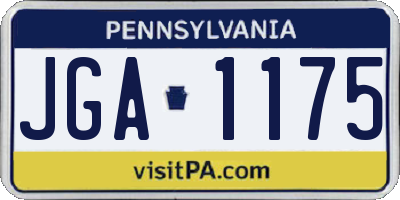 PA license plate JGA1175