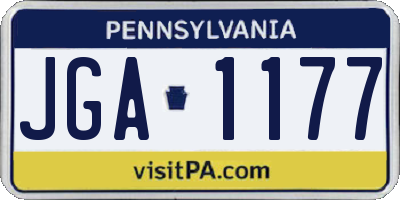 PA license plate JGA1177