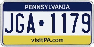 PA license plate JGA1179