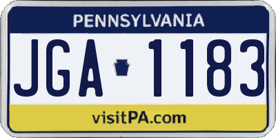 PA license plate JGA1183