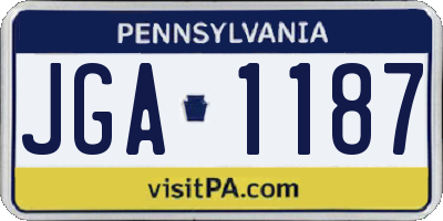 PA license plate JGA1187