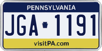 PA license plate JGA1191