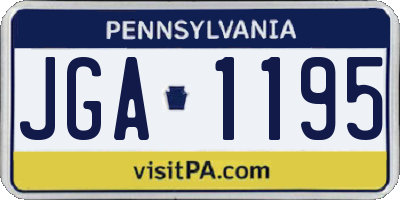 PA license plate JGA1195