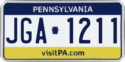 PA license plate JGA1211