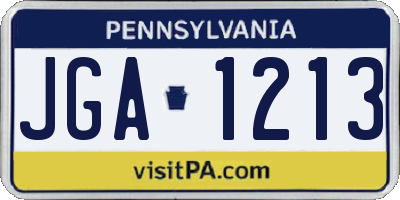 PA license plate JGA1213