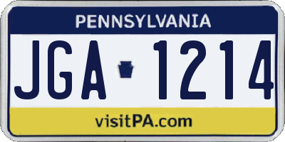 PA license plate JGA1214
