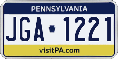 PA license plate JGA1221
