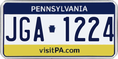 PA license plate JGA1224