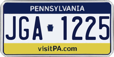 PA license plate JGA1225