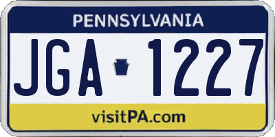 PA license plate JGA1227