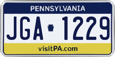 PA license plate JGA1229