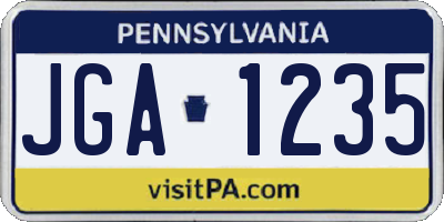 PA license plate JGA1235