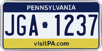 PA license plate JGA1237