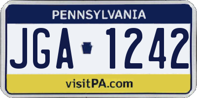 PA license plate JGA1242
