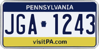 PA license plate JGA1243