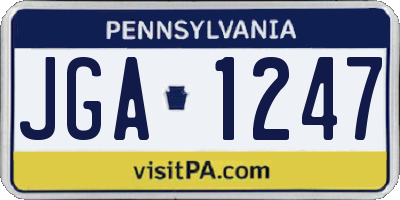 PA license plate JGA1247