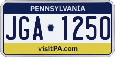 PA license plate JGA1250