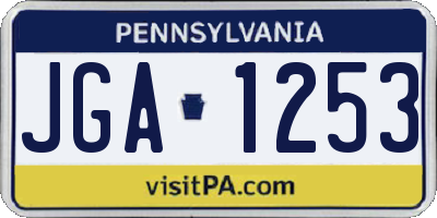 PA license plate JGA1253