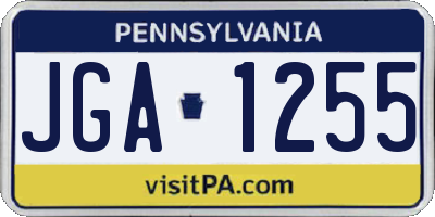 PA license plate JGA1255