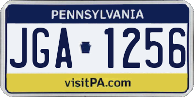 PA license plate JGA1256