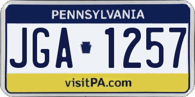PA license plate JGA1257