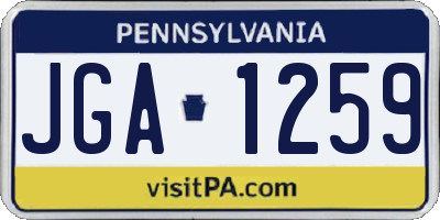 PA license plate JGA1259