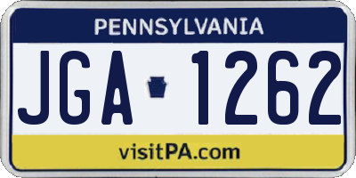 PA license plate JGA1262