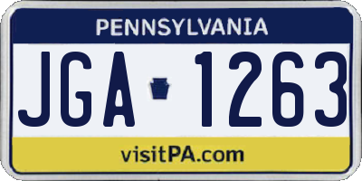 PA license plate JGA1263
