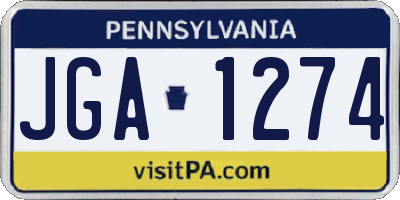 PA license plate JGA1274