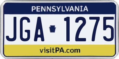 PA license plate JGA1275
