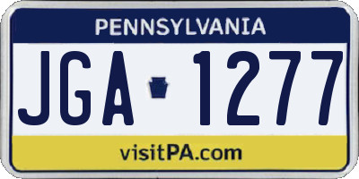 PA license plate JGA1277
