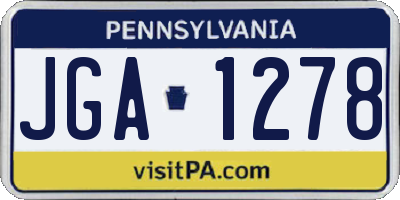 PA license plate JGA1278