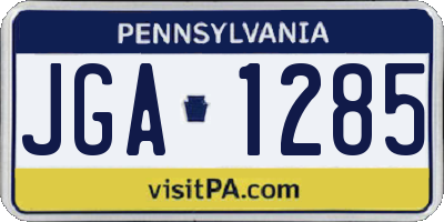 PA license plate JGA1285
