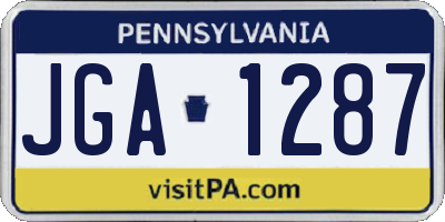 PA license plate JGA1287