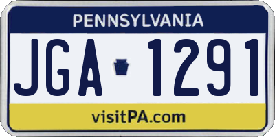 PA license plate JGA1291