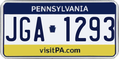 PA license plate JGA1293