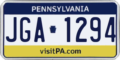 PA license plate JGA1294