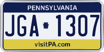PA license plate JGA1307