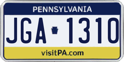 PA license plate JGA1310