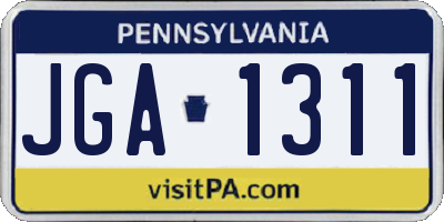 PA license plate JGA1311