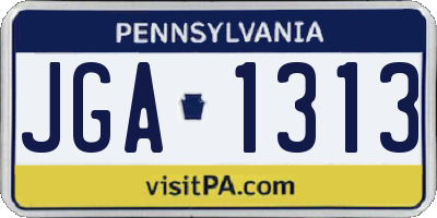 PA license plate JGA1313