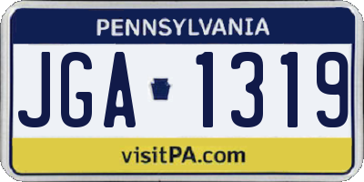 PA license plate JGA1319