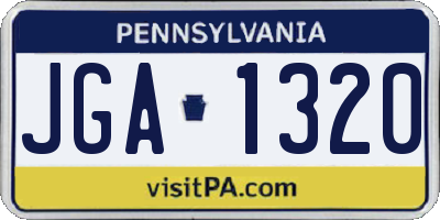 PA license plate JGA1320