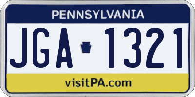 PA license plate JGA1321