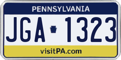 PA license plate JGA1323