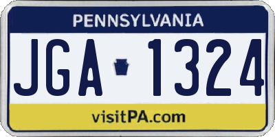 PA license plate JGA1324