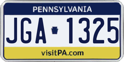 PA license plate JGA1325