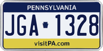 PA license plate JGA1328
