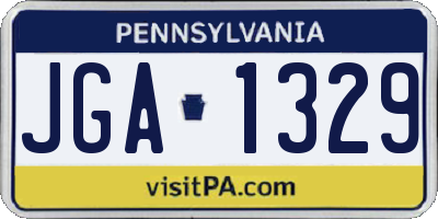 PA license plate JGA1329